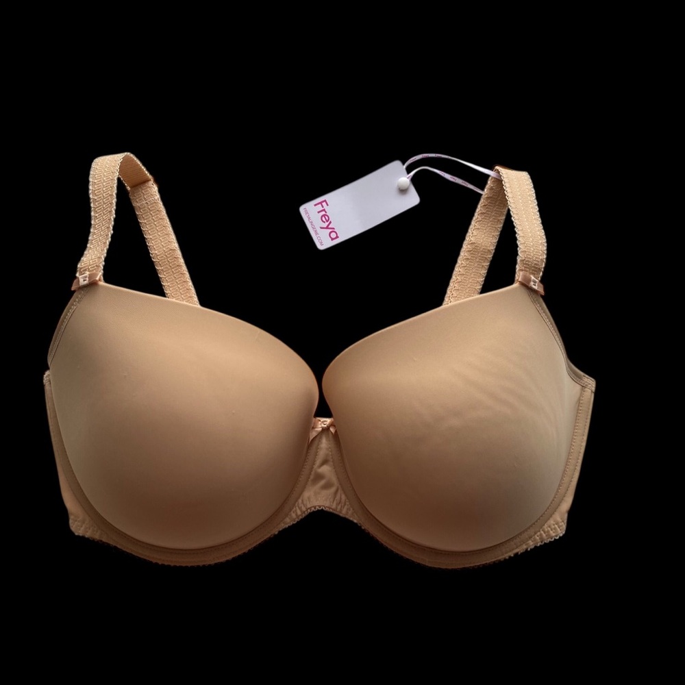 Freya Deco Moulded Bra Woman 36J Nude Underwire  Plunge T Shirt Seam Free NEW